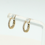 14k Yellow Gold .10ct Diamond Huggie Hoop Earrings