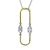 14k Two-Tone Gold .34ct Diamond Dangle Pendant