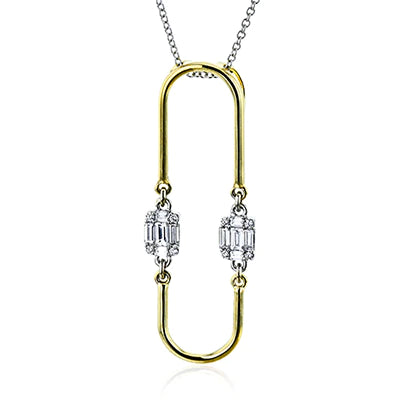 14k Two-Tone Gold .34ct Diamond Dangle Pendant