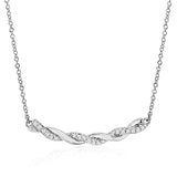 14k White Gold & .09ct Diamond Braided Necklace