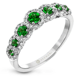 14k White Gold .35ct Emerald & .24ct Diamond Ring