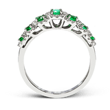 14k White Gold .35ct Emerald & .24ct Diamond Ring