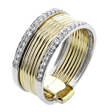 14k Yellow Gold .27ct Diamond Cigar Band Ring