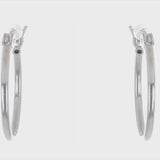 Leslie Sterling Silver Polished Hinged 2mm Hoop Earrings