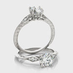 Nespoli Jewelers 14k Gold Round Solitaire Engagement Ring With Hidden Halo