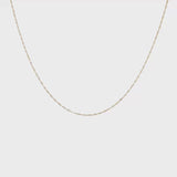 Nespoli Jewelers 14K Yellow Gold 18 Inch 1mm Sparkle Singapore Chain with Spring Ring Clasp