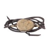 Suede/Stone Wrap - Pyrite/Gold/Stone of Positive Energy