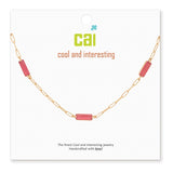 Cool and Interesting Silver Rose Gemstone Paperclip Chain Necklace