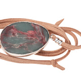 Suede/Stone Wrap - Aqua Terra/Silver/Stone of Peace