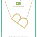 Gold Medium Sideways Initial B Necklace