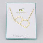 Gold Medium Sideways Initial B Necklace