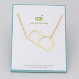 Gold Medium Sideways Initial B Necklace