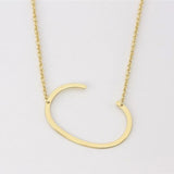 Gold Medium Sideways Initial C Necklace