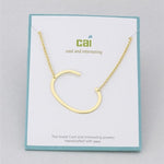 Gold Medium Sideways Initial C Necklace