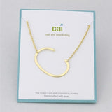 Gold Medium Sideways Initial C Necklace