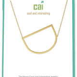 Gold Medium Sideways Initial D Necklace