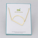 Gold Medium Sideways Initial D Necklace