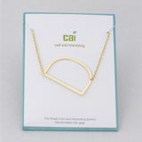 Gold Medium Sideways Initial D Necklace