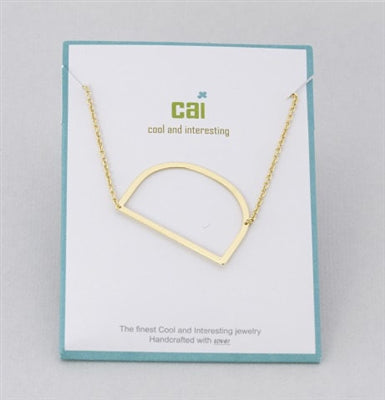 Gold Medium Sideways Initial D Necklace