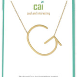 Gold Medium Sideways Initial G Necklace