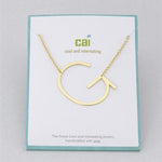 Gold Medium Sideways Initial G Necklace