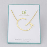 Gold Medium Sideways Initial G Necklace