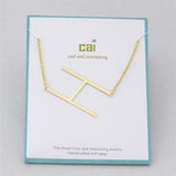 Gold Medium Sideways Initial H Necklace