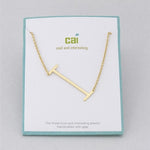 Cool and Interesting Gold Medium Sideways Initial I Necklace