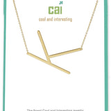 Gold Medium Sideways Initial K Necklace