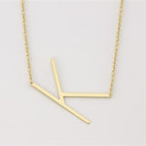 Gold Medium Sideways Initial K Necklace