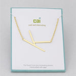 Gold Medium Sideways Initial K Necklace