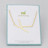Gold Medium Sideways Initial K Necklace
