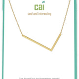 Gold Medium Sideways Initial L Necklace