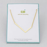 Gold Medium Sideways Initial L Necklace