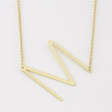 Gold Medium Sideways Initial M Necklace