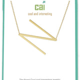 Gold Medium Sideways Initial N Necklace