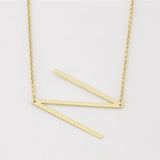 Gold Medium Sideways Initial N Necklace
