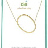 Cool and Interesting Gold Medium Sideways Initial O Necklace