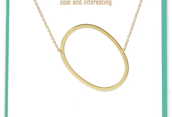 Cool and Interesting Gold Medium Sideways Initial O Necklace