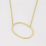 Cool and Interesting Gold Medium Sideways Initial O Necklace