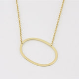 Cool and Interesting Gold Medium Sideways Initial O Necklace