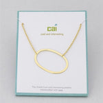 Cool and Interesting Gold Medium Sideways Initial O Necklace