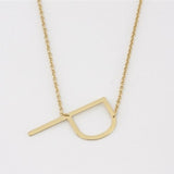Gold Medium Sideways Initial P Necklace