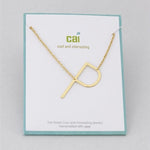 Gold Medium Sideways Initial P Necklace