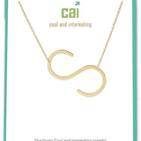 Gold Medium Sideways Initial S Necklace
