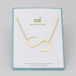 Gold Medium Sideways Initial S Necklace