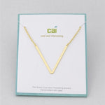 Cool and Interestring Gold Medium Sideways Initial V Necklace