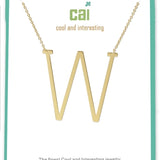 Gold Medium Sideways Initial W Necklace