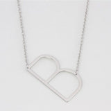 Silver Medium Sideways Initial B Necklace