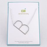 Silver Medium Sideways Initial B Necklace
